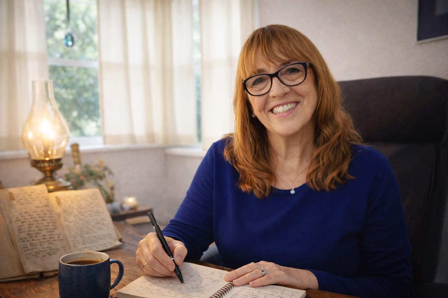 Lynda at desk